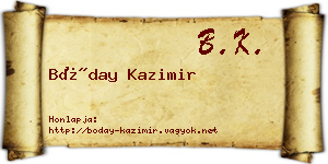 Bóday Kazimir névjegykártya
